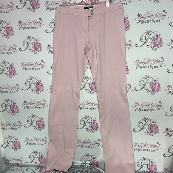 Versace Jeans Collection Pants - Versace jeans couture pink corset back lace up ribbon pants y2k rare iconic